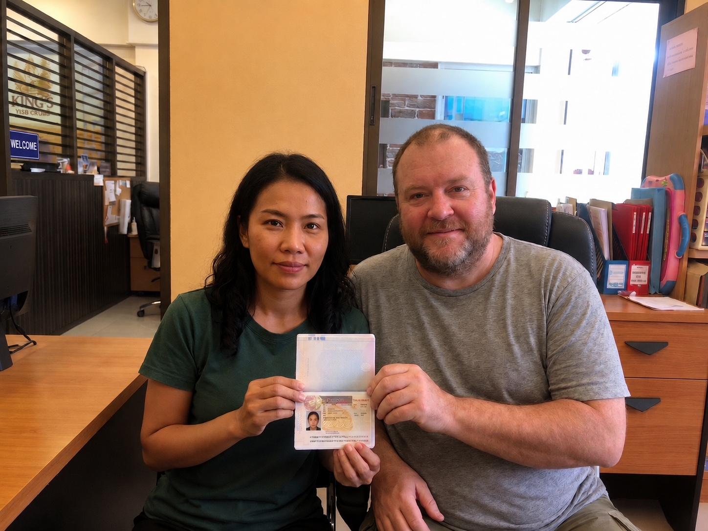 Couple receiving marriage visa support for Italy